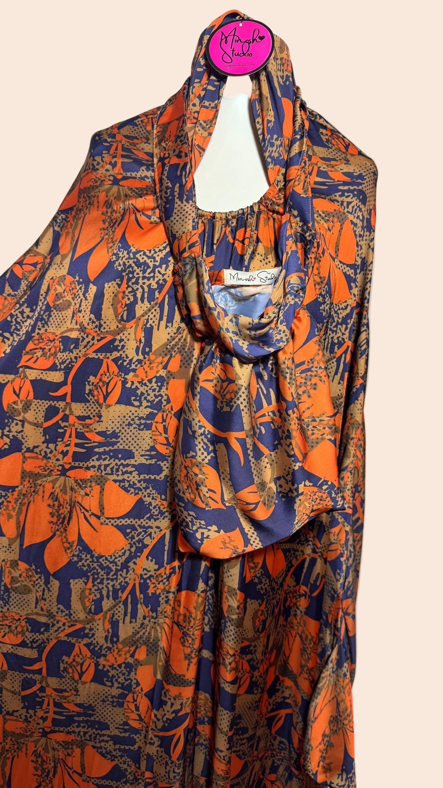 Copper Bloom Satin Prayer Wear