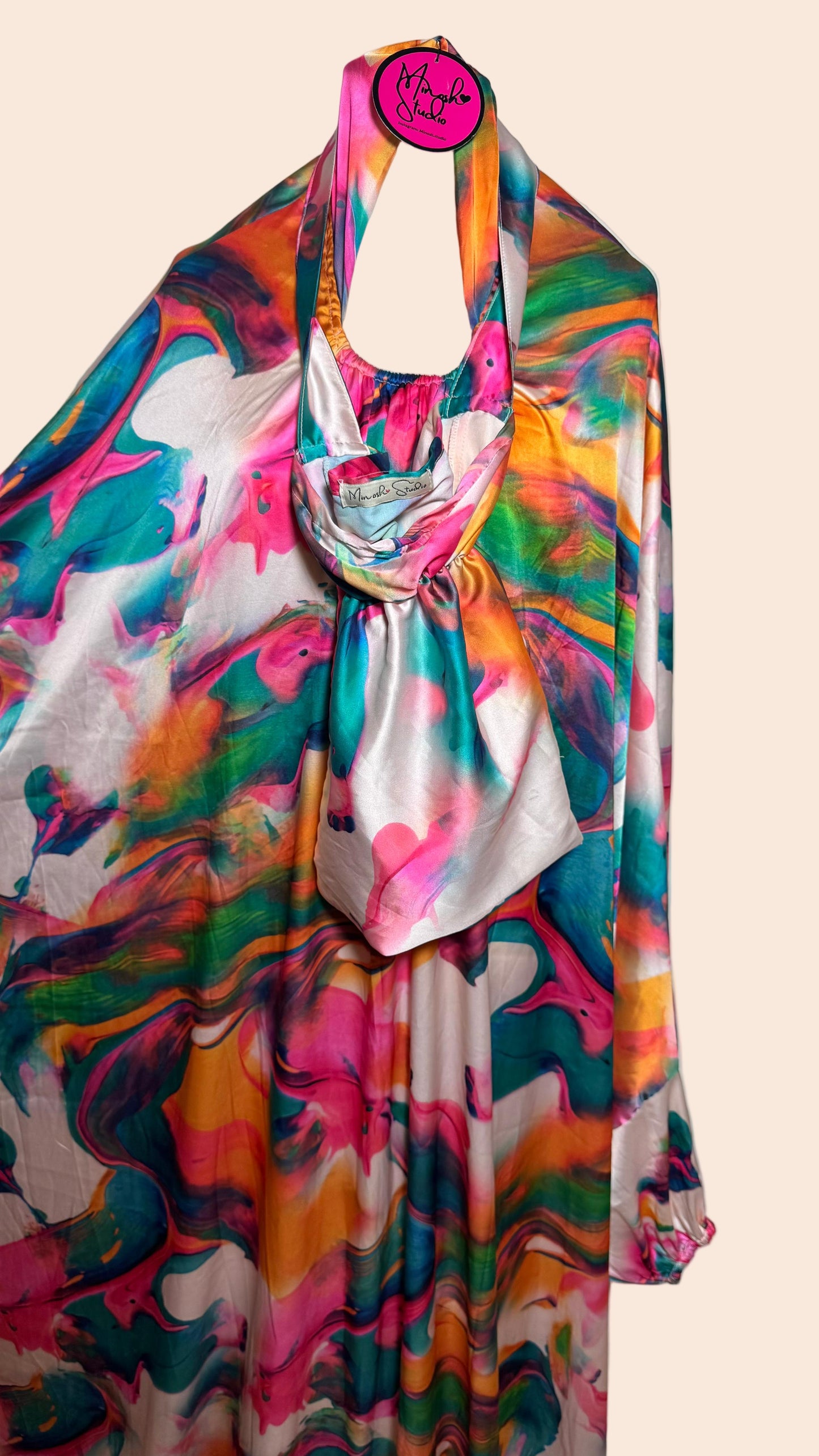 Rainbow Flow Satin Prayer Wear