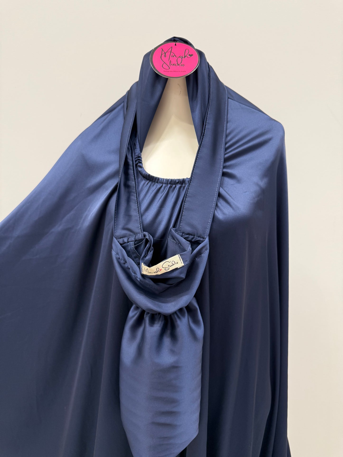 Blue Petrol Satin Islamic Prayer Wear
