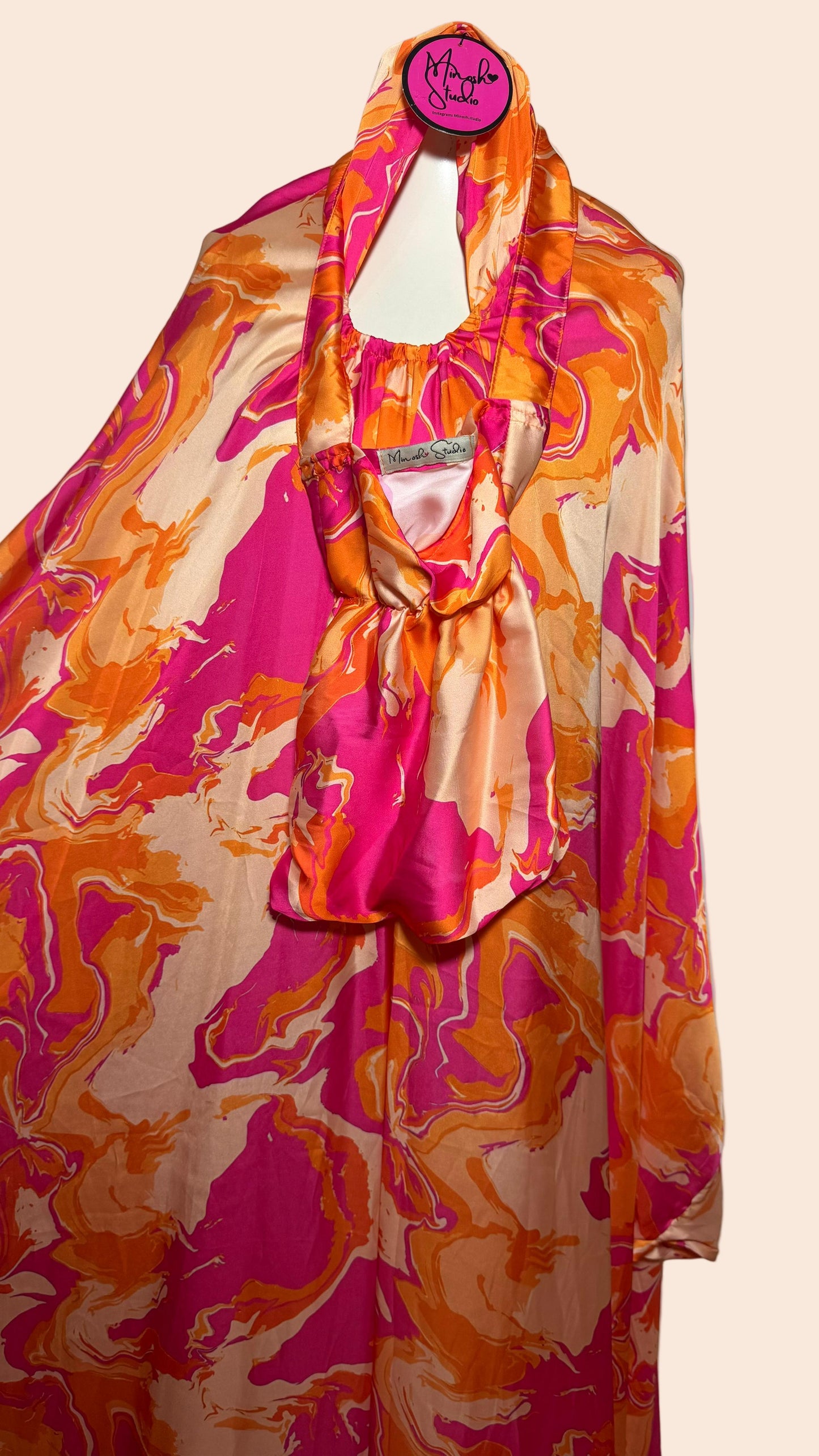 Sunset Flame Satin Prayer Wear