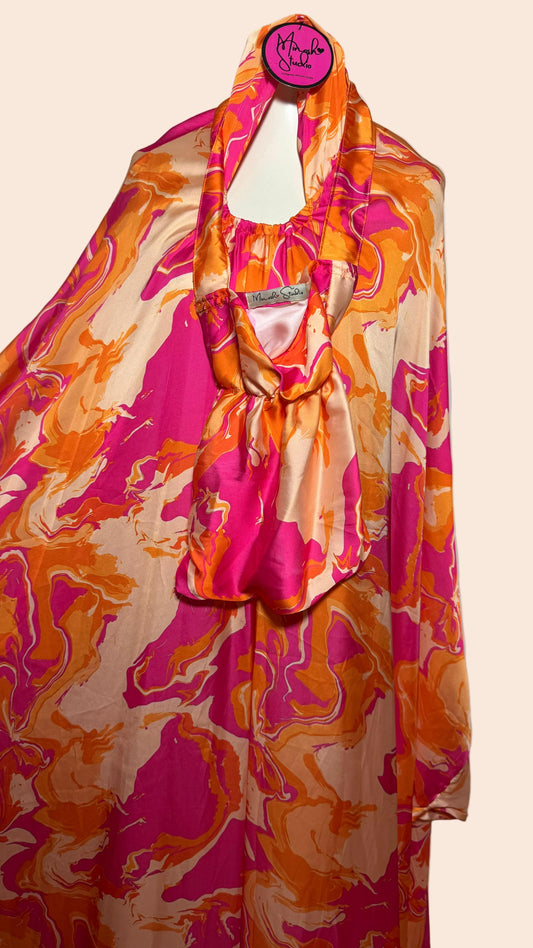 Sunset Flame Satin Prayer Wear