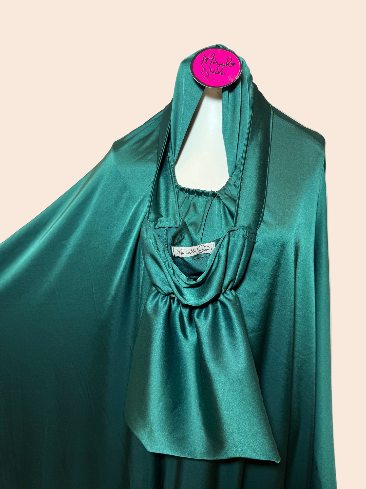 Green Satin Islamic Prayer Wear