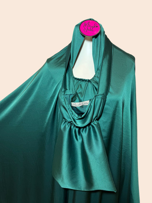 Green Satin Islamic Prayer Wear