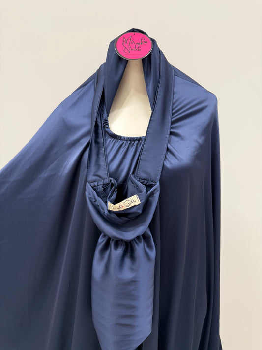 Blue Petrol Satin Islamic Prayer Wear