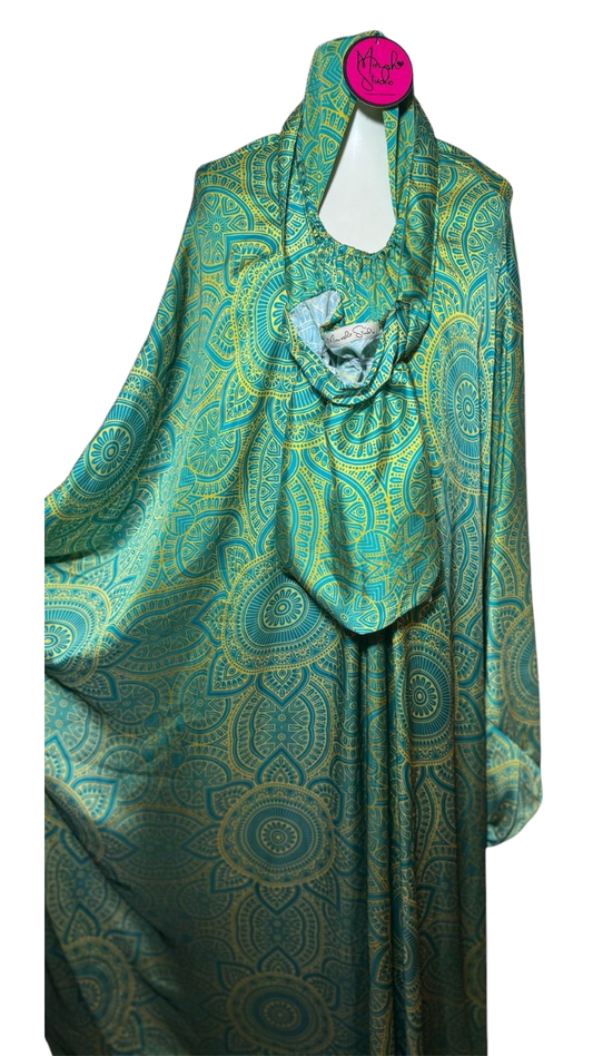 Emerald Mandala Satin Islamic Prayer Wear