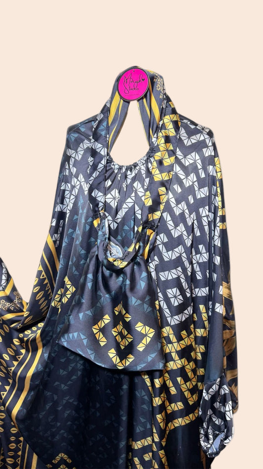 Midnight Mosaic Satin Islamic Prayer Wear